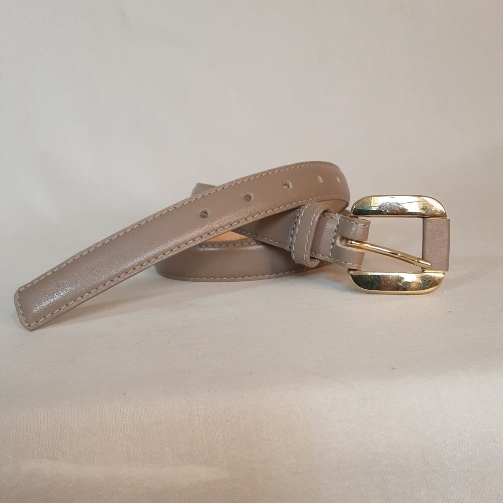 💎Vintage Beacon Hill Womens Genuine Leather Taupe Skinny Belt Size 27 to 29 Inch